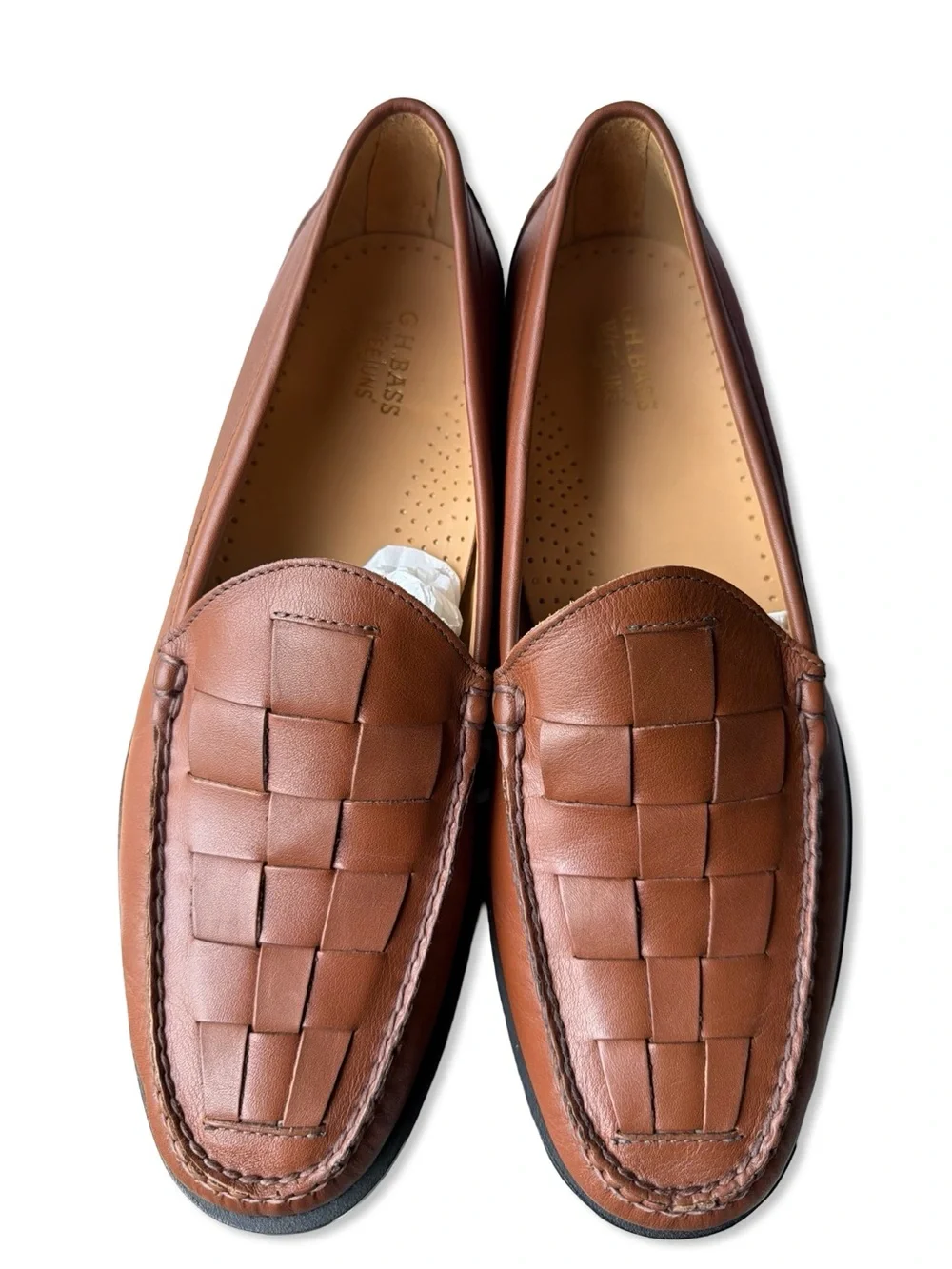 G.H Bass Larson Venetian Weave Loafers Tan Leather men’s shoes Revolve 12